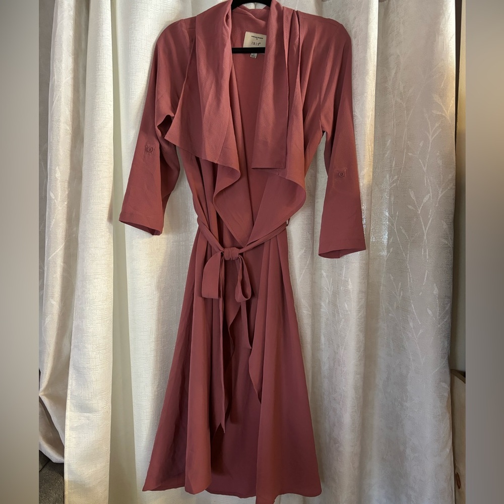 IRIS Coral Wrap Dress Cardigan Small